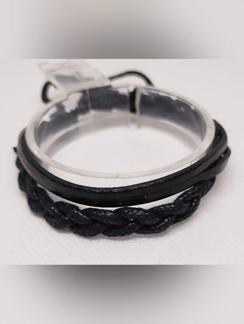 Men's Bracelet Leather Braided Layered Black‎ New Jewelry G18